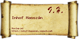 Inhof Hasszán névjegykártya